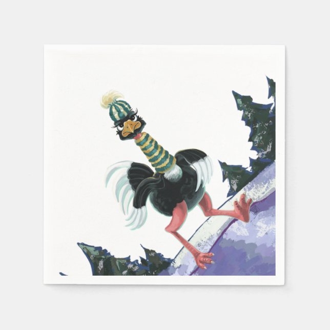 Guardanapo De Papel Ártico Ostrich na Corrida (Frente)