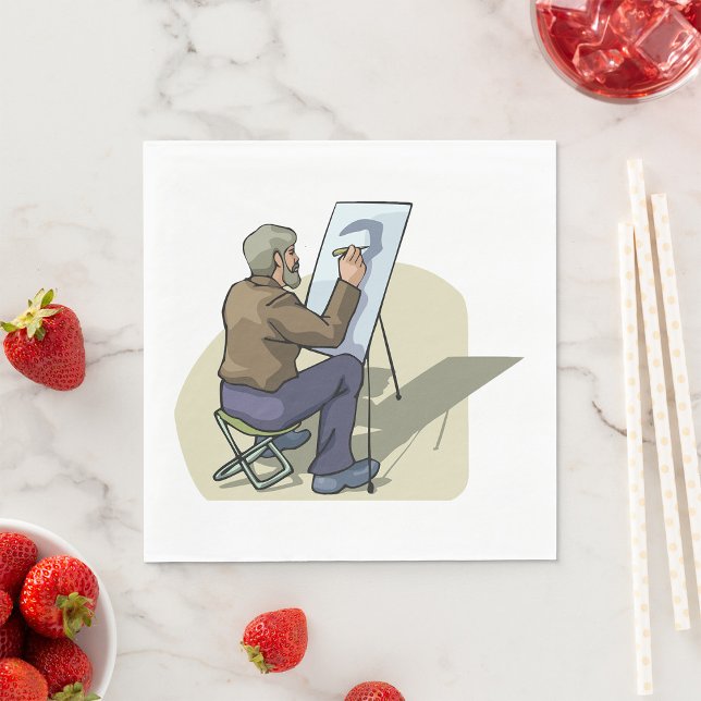 Guardanapo De Papel Artista No Trabalho (Criador carregado)