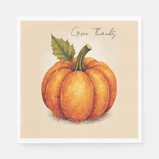 Guardanapo De Papel Artistic Grain Thanksgiving Pumpkin (Frente)