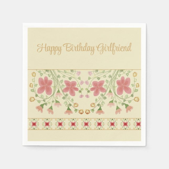 Guardanapo De Papel Artsy Pink Floral (Frente)