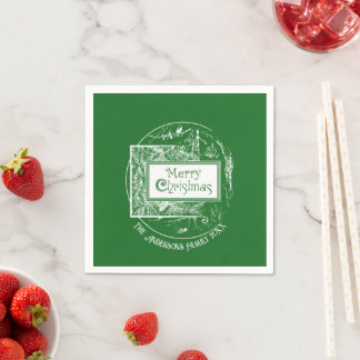Guardanapo De Papel Artsy Vintage Retro Feliz Natal Personalizado