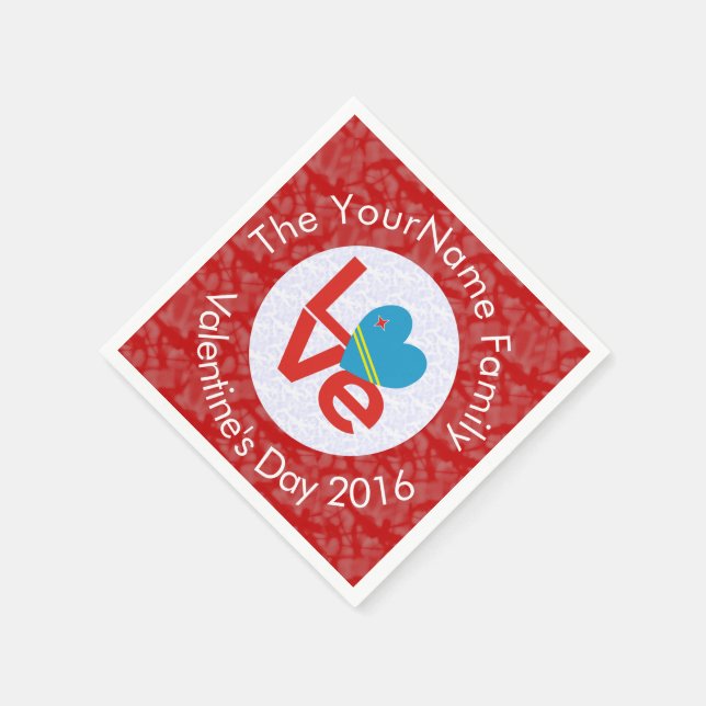 Guardanapo De Papel Aruban Flag Heart Red Love (Canto)