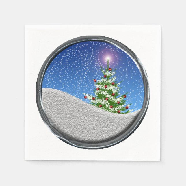 Guardanapo De Papel Árvore de Natal ao ar livre (Frente)