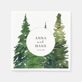 Guardanapo De Papel Árvore de Natal Aquarela Casamento Festivo