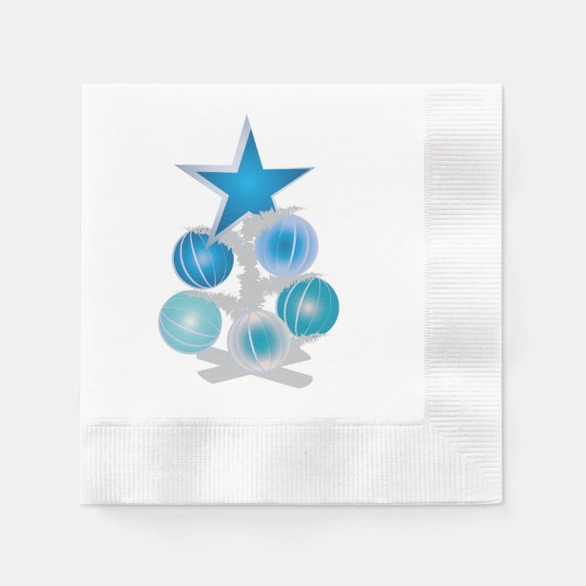 Guardanapo De Papel Árvore de Natal azul (Frente)