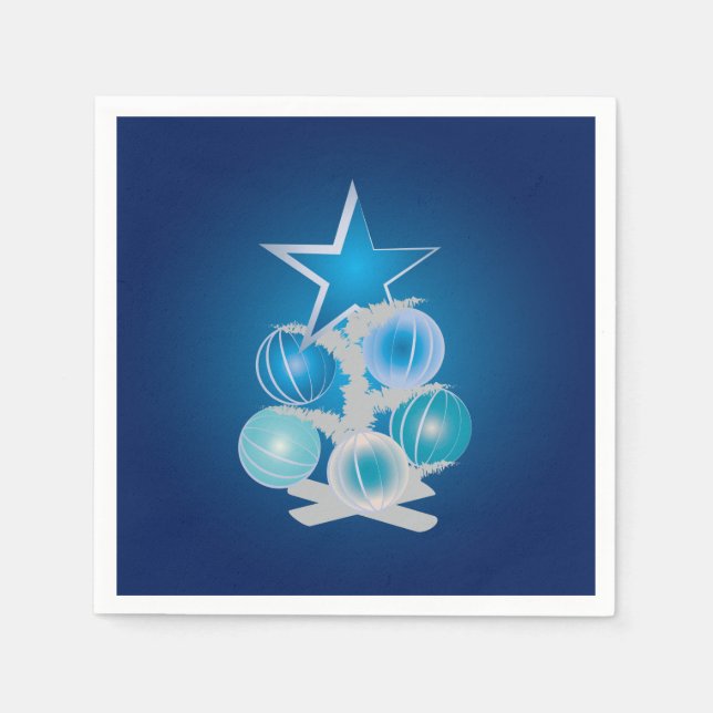 Guardanapo De Papel Árvore de Natal azul (Frente)