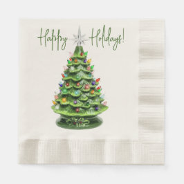 Guardanapo De Papel Árvore de Natal Cerâmica de Vintage Luz Nápoles