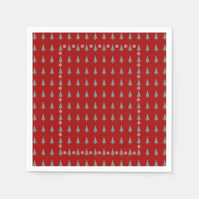 Guardanapo De Papel Árvore de Natal com arcos vermelhos (Frente)