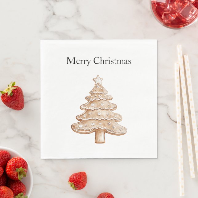Guardanapo De Papel Árvore de Natal de Biscoito de Gengibre com Creme (Insitu)