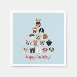 Guardanapo De Papel Árvore de Natal do Cachorro Feliz