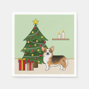 Guardanapo De Papel Árvore de Natal do Corgi Galês Pembroke Cabeça Ver