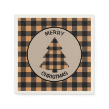 Árvore de Natal Dourada de Buffalo Xadrez Negra