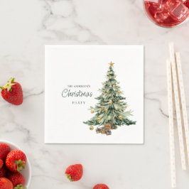 Guardanapo De Papel Árvore de Natal em Aquarela Elegante Festa de Nata