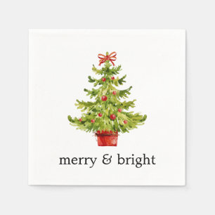 Guardanapo De Papel Árvore de Natal em Aquarela Papel Merry & Bright