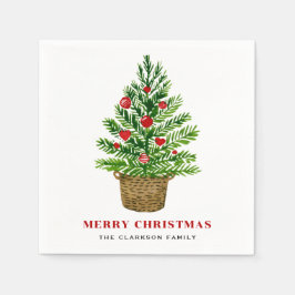 Guardanapo De Papel Árvore de Natal em Festa de Natal Wicker Basket