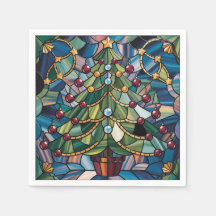 Árvore de Natal em Vidro Colorido Estilo Tiffany