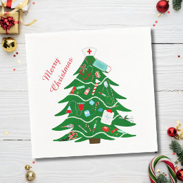 Guardanapo De Papel Árvore de Natal Enfermeira Feliz Natal
