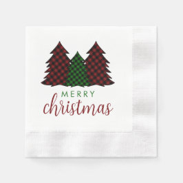 Guardanapo De Papel Árvore de Natal Feliz da Xadrez de Natal