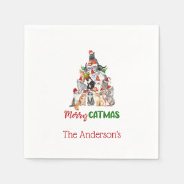 Guardanapo De Papel Árvore de Natal Gato Pão de Gato Proprietário de G