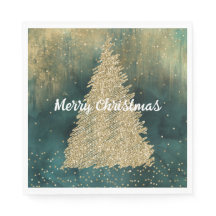 Árvore de Natal Glitter Dourada Verde