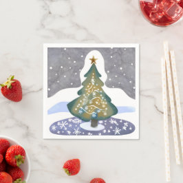 Guardanapo De Papel Árvore de Natal | Impressão de inverno por Aquarel