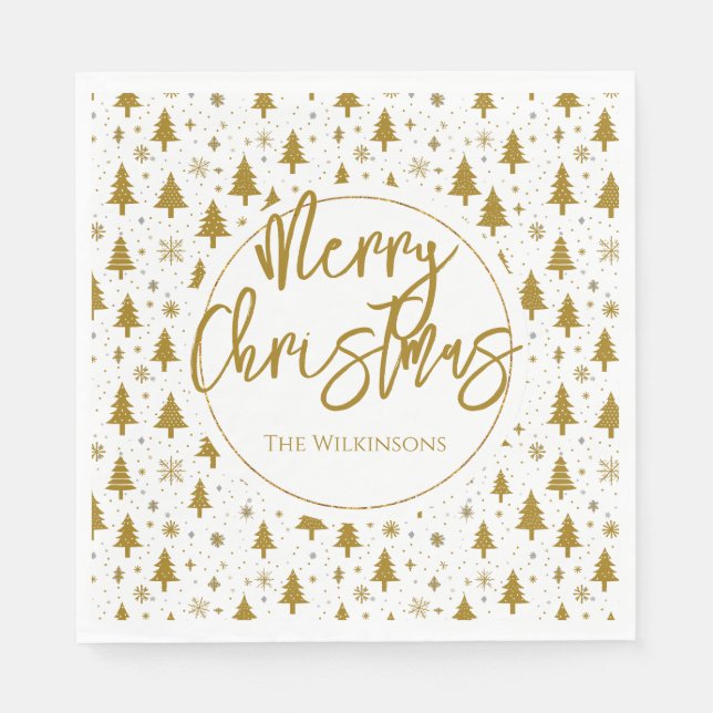 Guardanapo De Papel Árvore de Natal mínima (Frente)