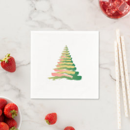 Guardanapo De Papel Árvore de Natal Minimalista com Pinceladas