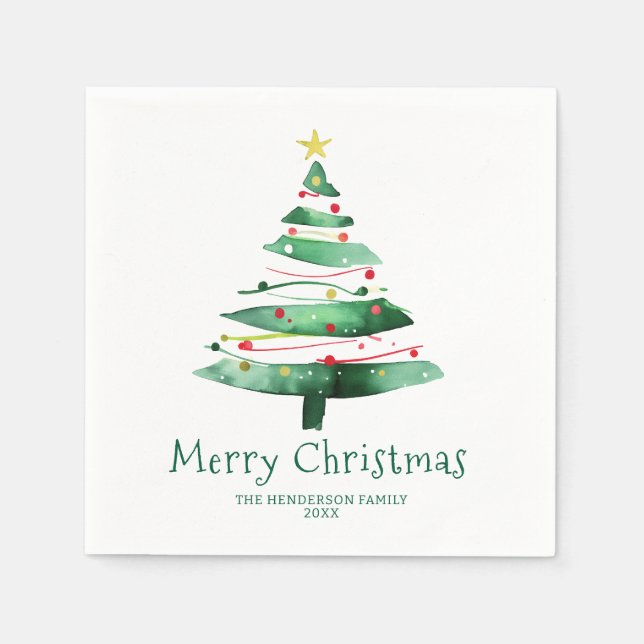 GUARDANAPO DE PAPEL ÁRVORE DE NATAL MODERNA (Frente)