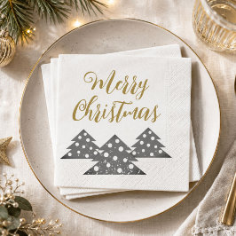 Guardanapo De Papel Árvore de Natal Moderna Minimalista Família Feriad