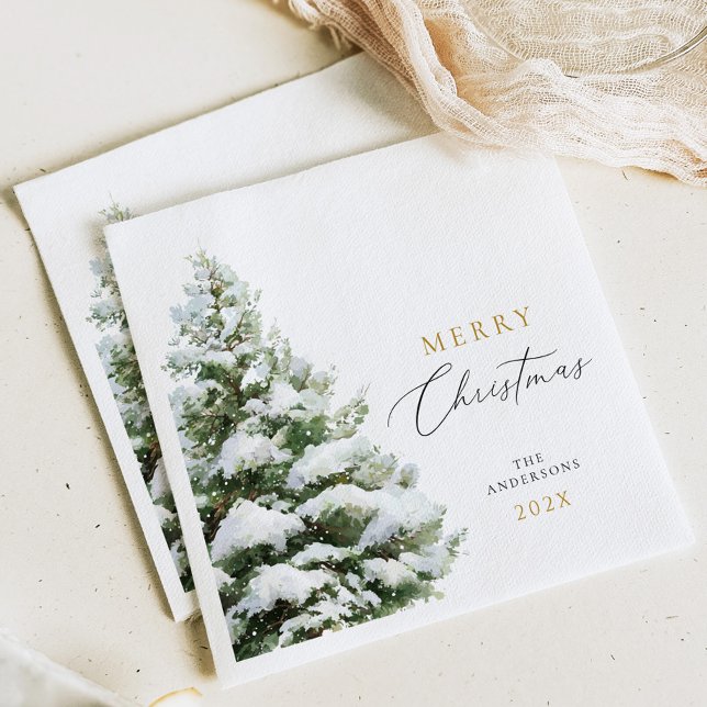 Guardanapo De Papel Árvore de Natal Pinheiro Nevada Natal (Criador carregado)