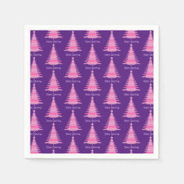 Guardanapo De Papel Árvore de Natal Rosa Elegante Roxo