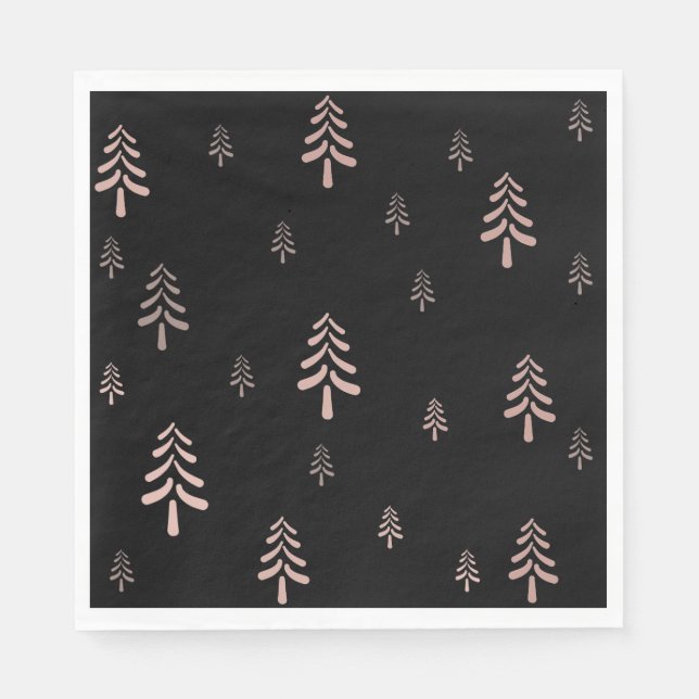 Guardanapo De Papel Árvore de Natal rosa escura e esbranquiçada (Frente)