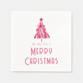 Guardanapo De Papel Árvore de Natal Rosa Simples