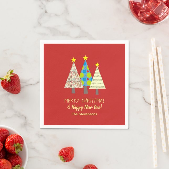 Guardanapo De Papel Árvore de Natal Vermelha Personalizada (Insitu)