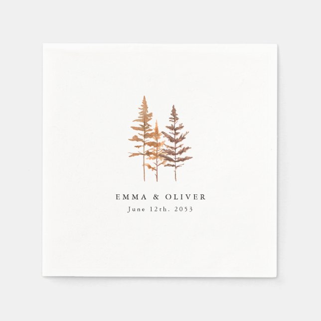 Guardanapo De Papel Árvore de Pinheiro de Terracota Personalizada para (Frente)