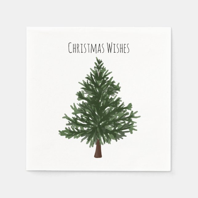 Guardanapo De Papel Árvore de Pinheiros de Natal Verde (Frente)