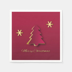 Guardanapo De Papel Árvore Dourada de Natal Clássica Elegante
