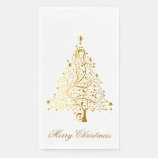 Guardanapo De Papel Árvore Dourada de Natal feliz
