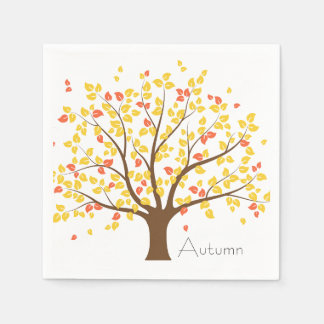 Guardanapo De Papel Árvore Dourada do outono