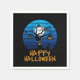 Guardanapo De Papel Árvore Feliz de Halloween, Lua