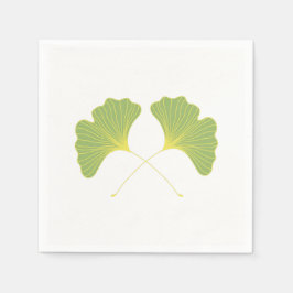 Guardanapo De Papel Árvore Ginkgo Deixa Primavera Verde