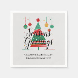 Guardanapo De Papel Árvore Natal Retroativa Personalizável