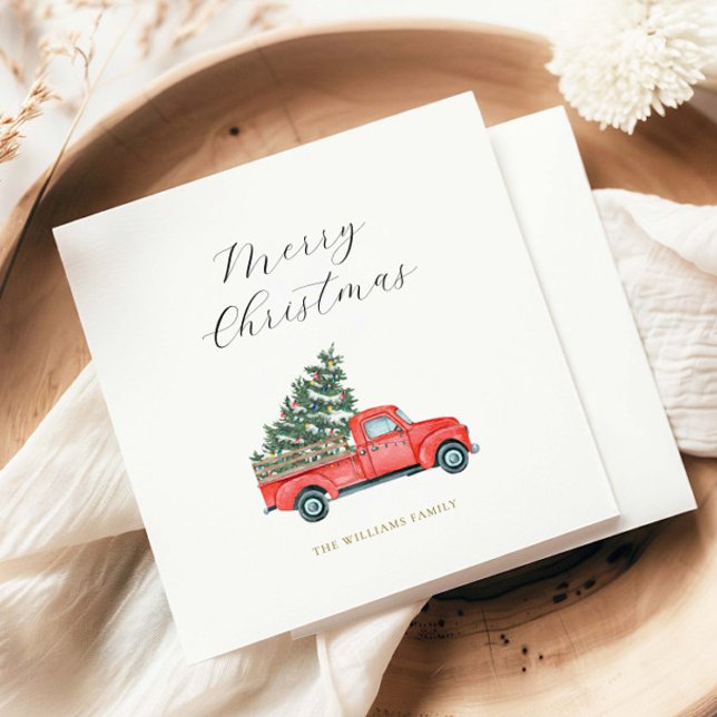 Guardanapo De Papel Árvore natalícia e Feliz Vermelha de Caminhão X (Criador carregado)