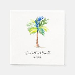 Guardanapo De Papel Árvore Tropical de Casamento Personalizado