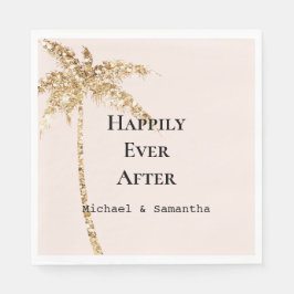 Guardanapo De Papel Árvore Tropical de Palma Dourada