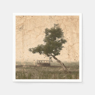 Guardanapo De Papel Árvore Vintage da Fazenda russa bege