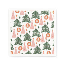 Árvores de Natal Boho Verde Rosa Laranja