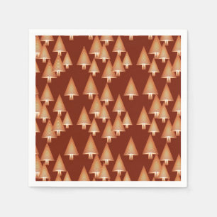 Guardanapo De Papel Árvores de Natal metálicas modernas - cobre