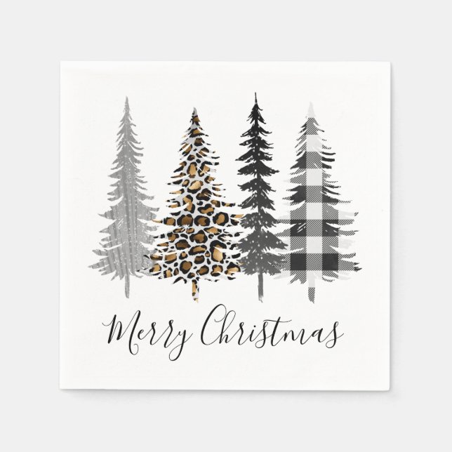 Guardanapo De Papel Árvores de Natal Modernas Fazenda (Frente)