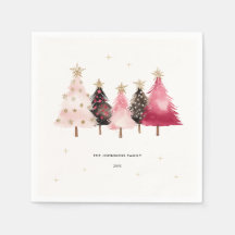 Árvores de Natal Rosa Aquarela Natal Feriado